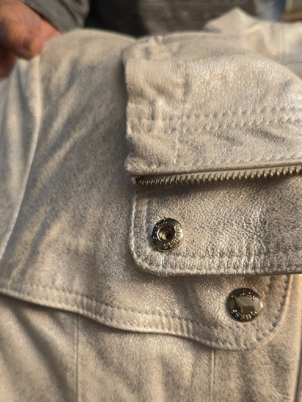GUESS Metallic Silver Utility Jacket - Picture 3 of 15